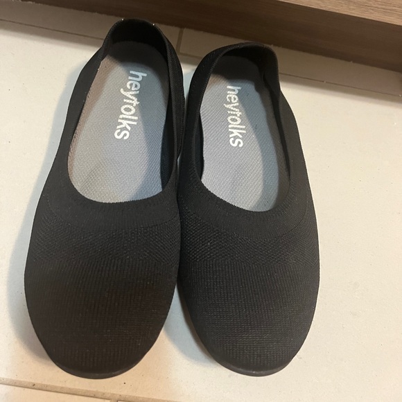 Heyfolks Dia flats black size 10 - Picture 3 of 4